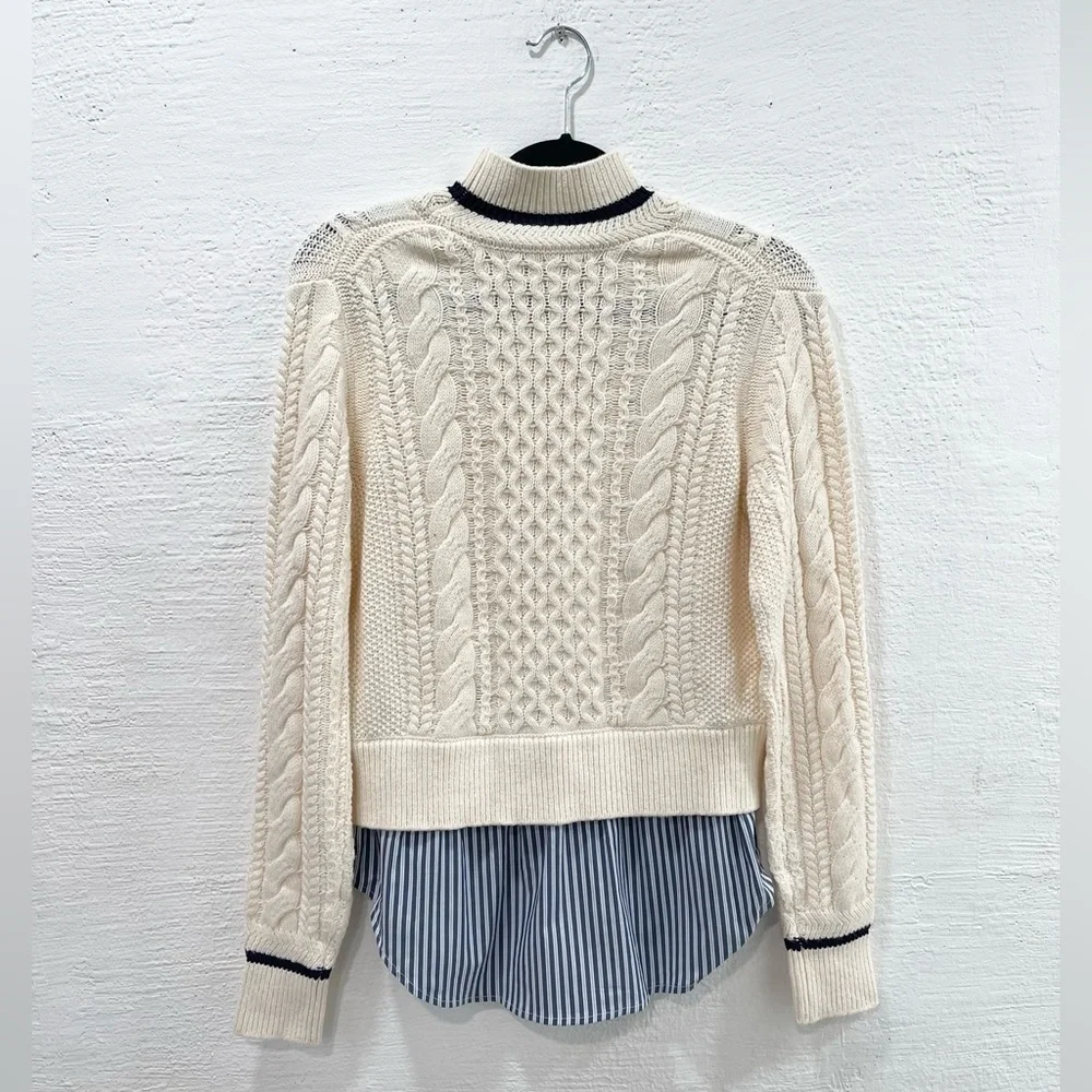 Veronica Beard Fritz Mixed Media Sweater in Ivory - Picture 5 of 5